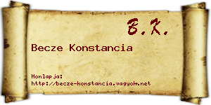 Becze Konstancia névjegykártya
